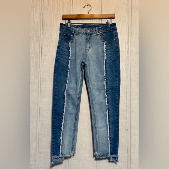 HAYDEN Two Tone Frayed Denim Jeans - Picture 3 of 12